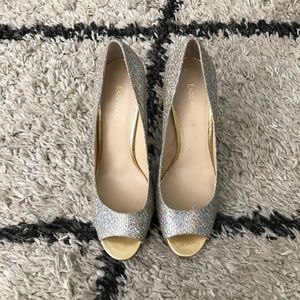 Enzo Angliolini gold silver sparkled heels